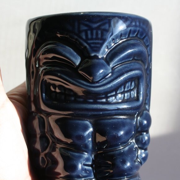 Vintage Tiki Mug Navy Blue tiki mug Tiki party NBU - Picture 3 of 6